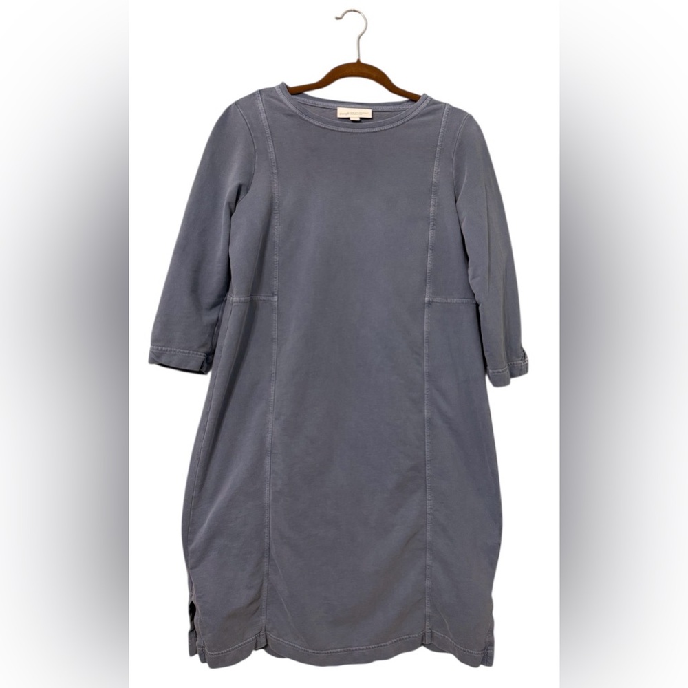 Pure Jill Organic Cotton Gray Midi Dress | Size M | Sustainable Casual